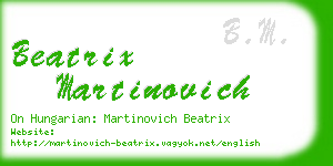 beatrix martinovich business card